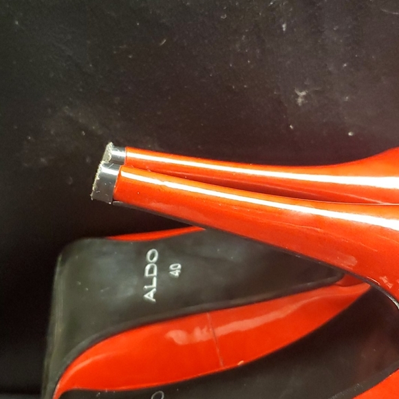 SQUARE TOE ALDO RED PATENT PU PUMPS 9 - Picture 7 of 9